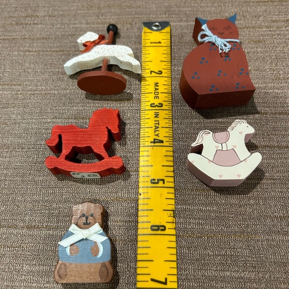 Primitive Wooden Animals Chunky Folk Art Miniatures Trinket Shelf Hand Painted - Picture 8 of 8